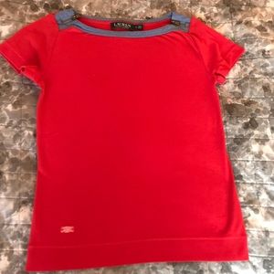 Ralph Lauren red T-shirt with zippers small